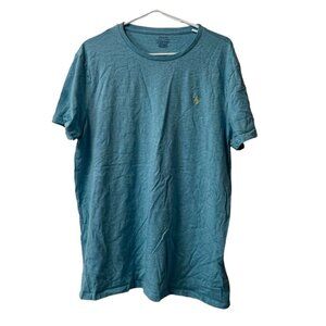 POLO RALPH LAUREN Mens‎ Custom Slim Fit T-Shirt Top Size XL Blue Cotton Preppy